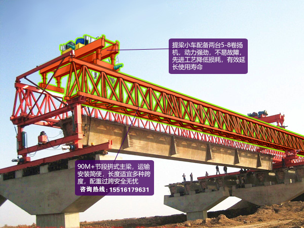 湖南长沙200吨架桥机出租厂家架设50米钢箱梁