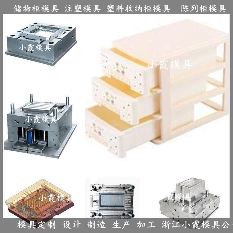 台州制造大型多层注塑储藏柜模具结构