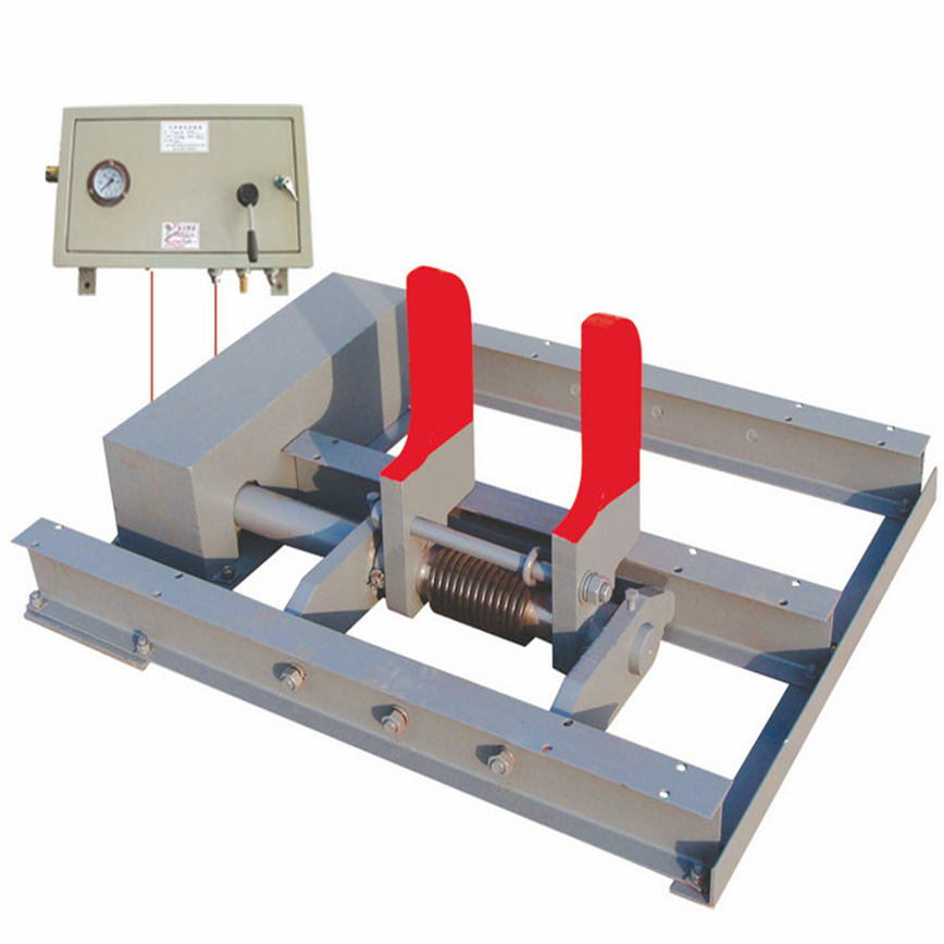 气动卧闸羊角阻车器QWZC自动复位卧闸600轨距矿用