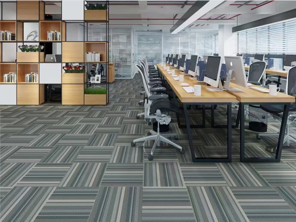 厂家批发地毯胶地板 方块2mm石塑地板佛山批发 办公室塑胶地板