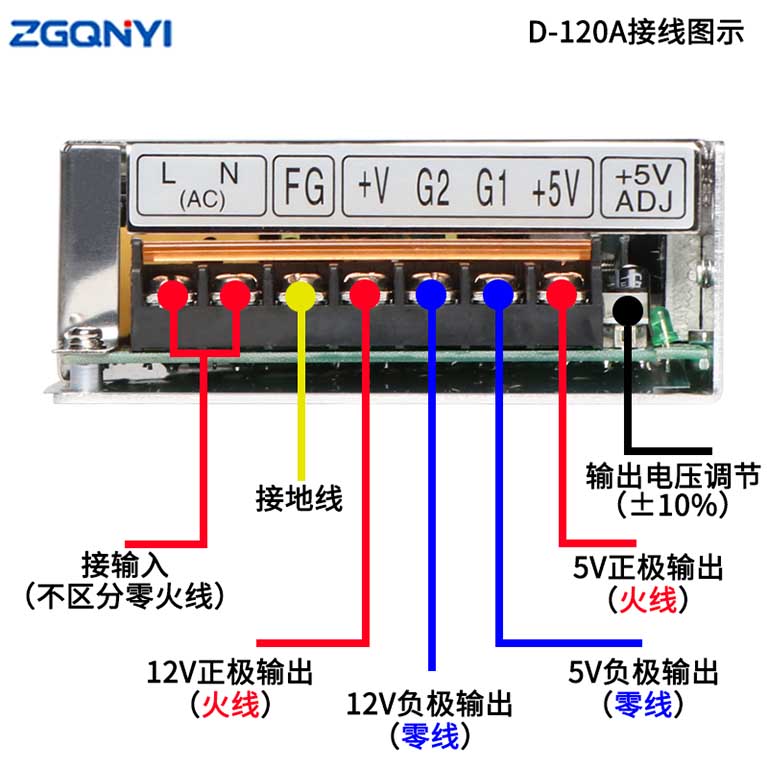 A双组两路输出D-120A -5V12A /12V5A双组两路输出电压开关电源