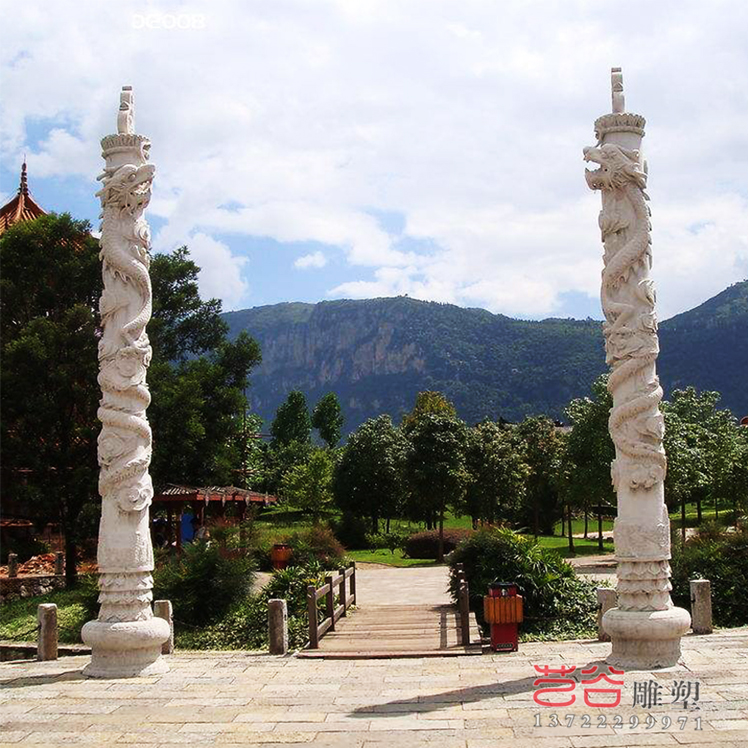 石雕大理石寺院陵园景观文化柱子