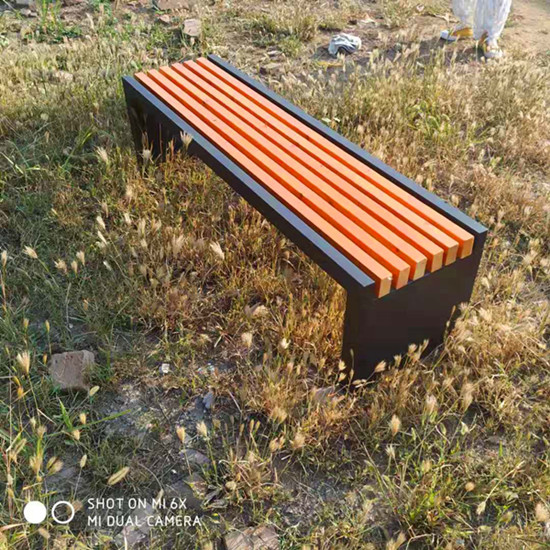 批发公园长凳 实木休闲平凳 铸铝长条椅凳