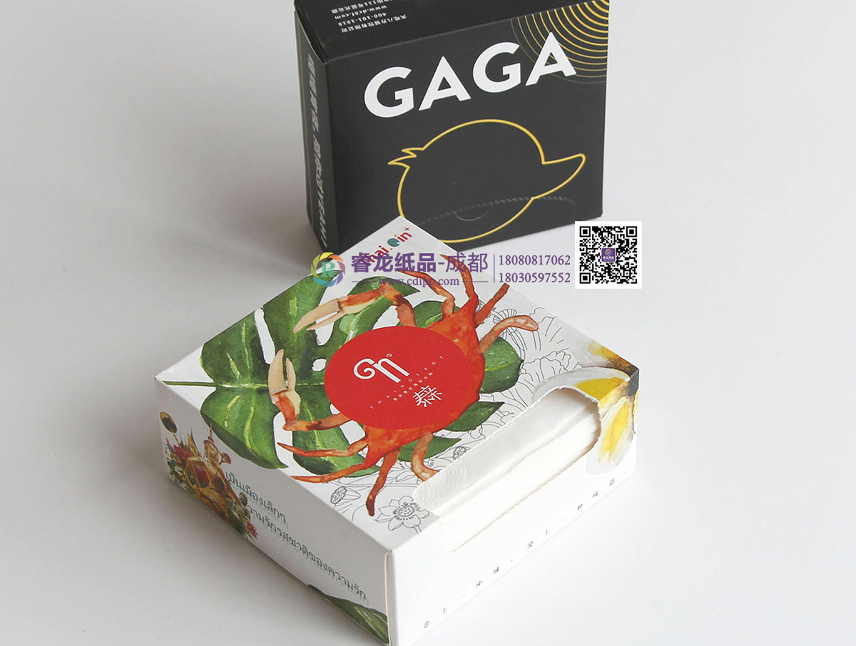 【湿水不易破】四川餐饮盒装餐巾纸批售，印标餐巾纸印制。