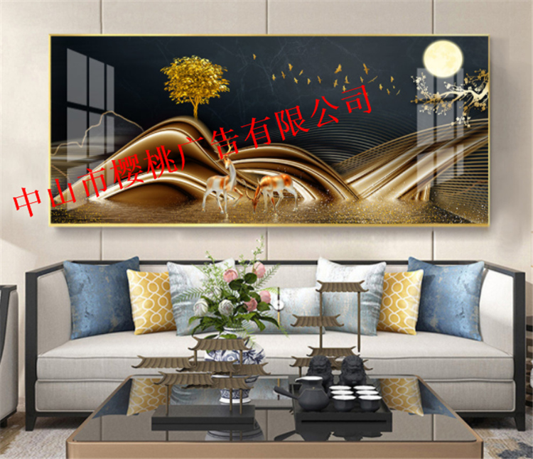 中式抽象装饰画–电表箱有框装饰画厂家–中山市樱桃广告