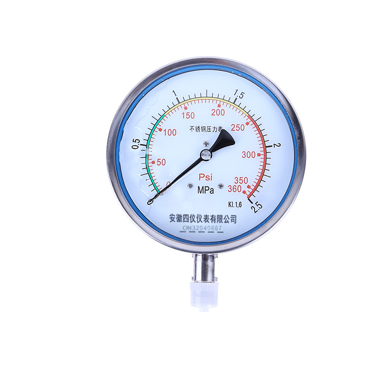 全不锈钢压力表温度计耐震型四厂牌压力表