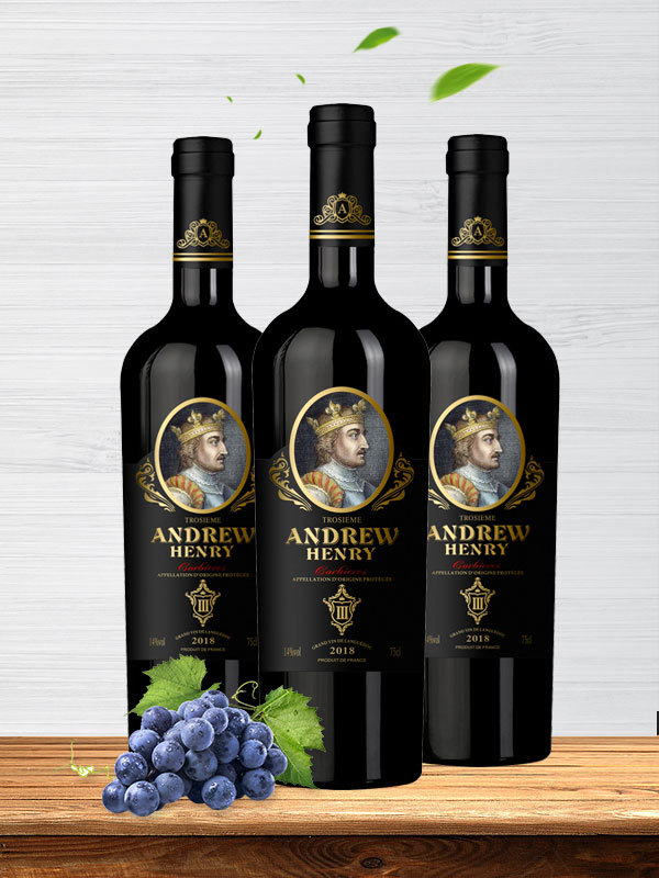 【法国原瓶原装进口红酒】安德鲁·亨利三世干红葡萄酒