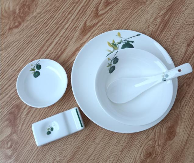 陶瓷碗盘套装定制加字 单位宣传活动礼品餐具