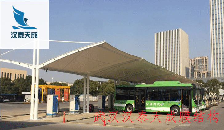 鄂州市遮阳棚设计 鄂州市汽车充电桩车棚膜结构价格