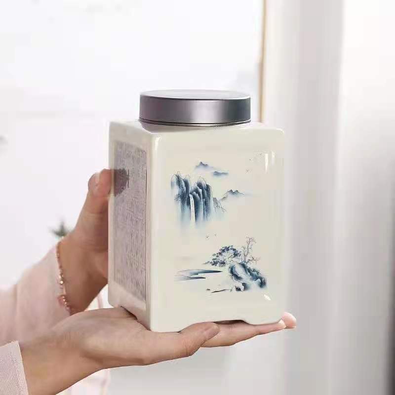 中式陶瓷密封罐半斤陶瓷储存罐定制