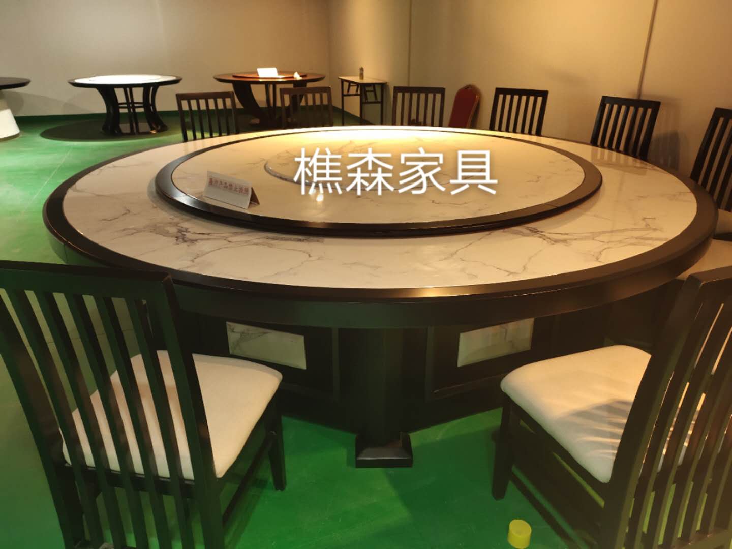 酒店大圆桌 大理石电动餐桌 电动餐桌 红木雕花电动餐桌