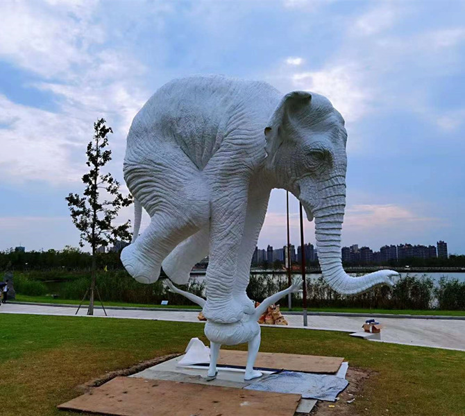 江西藝術欣賞白銅大象雕塑 鑄銅定制