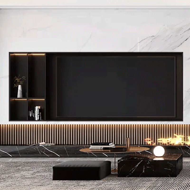 家用嵌入式不锈钢电视机柜体成品背景墙金属壁龛浴室304置物架