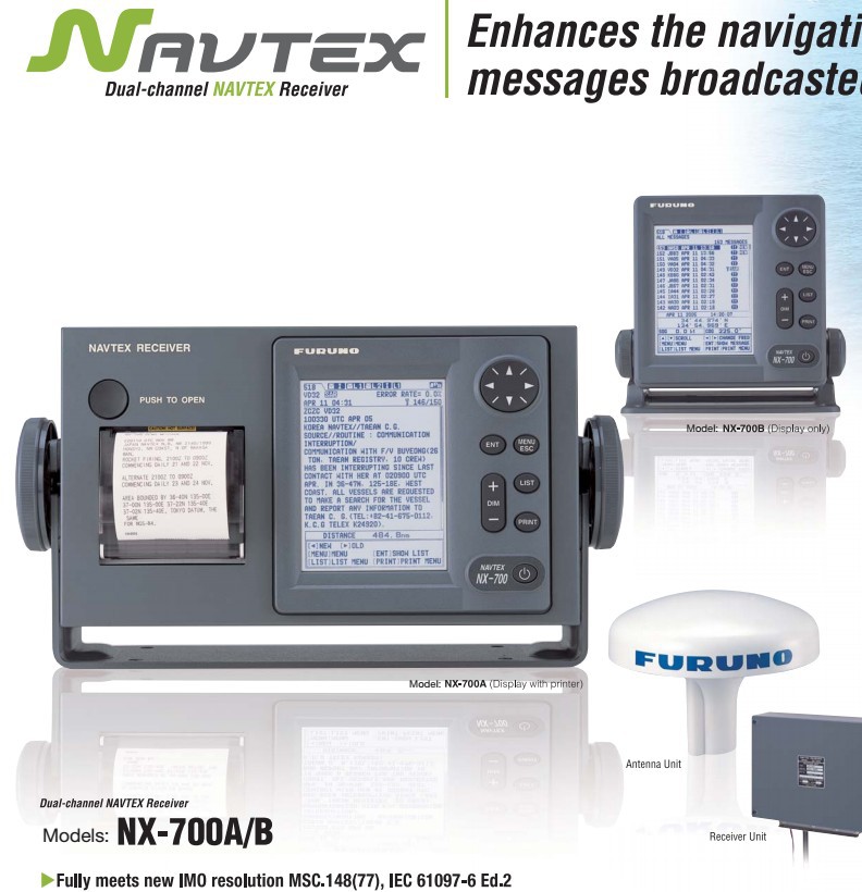 古野NX-700A/700B航行警告接收机NAVTEX