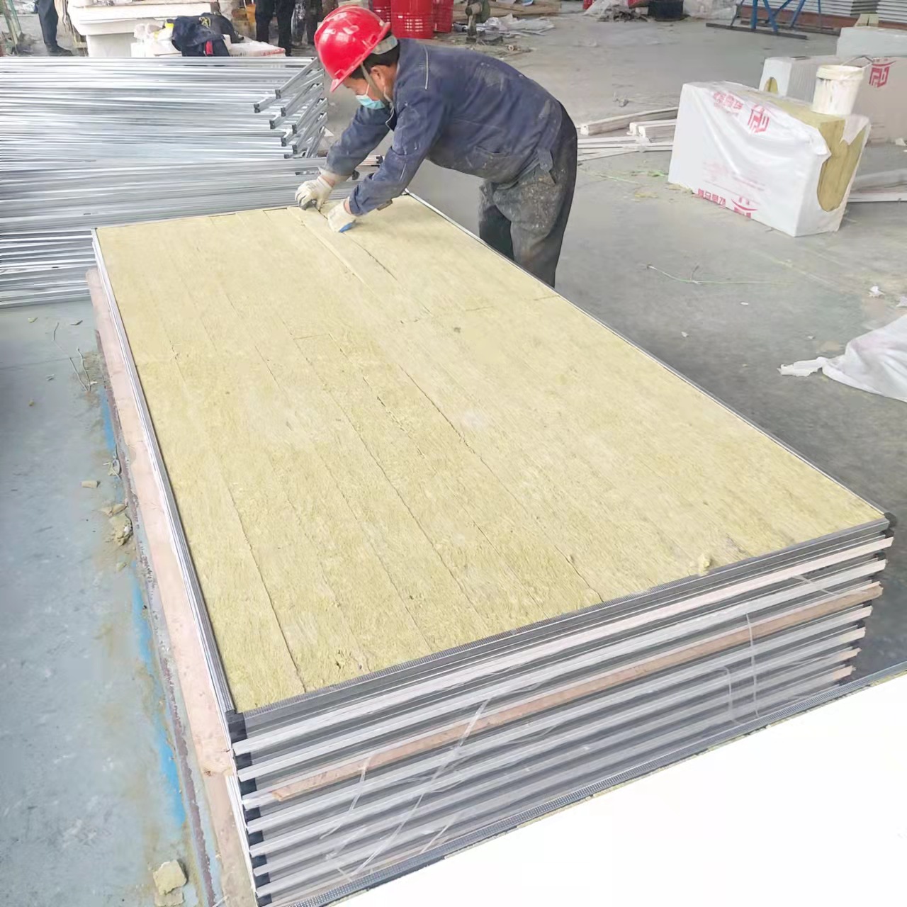 手工岩棉彩钢板 手工净化板 无尘车间手工岩棉玻镁板