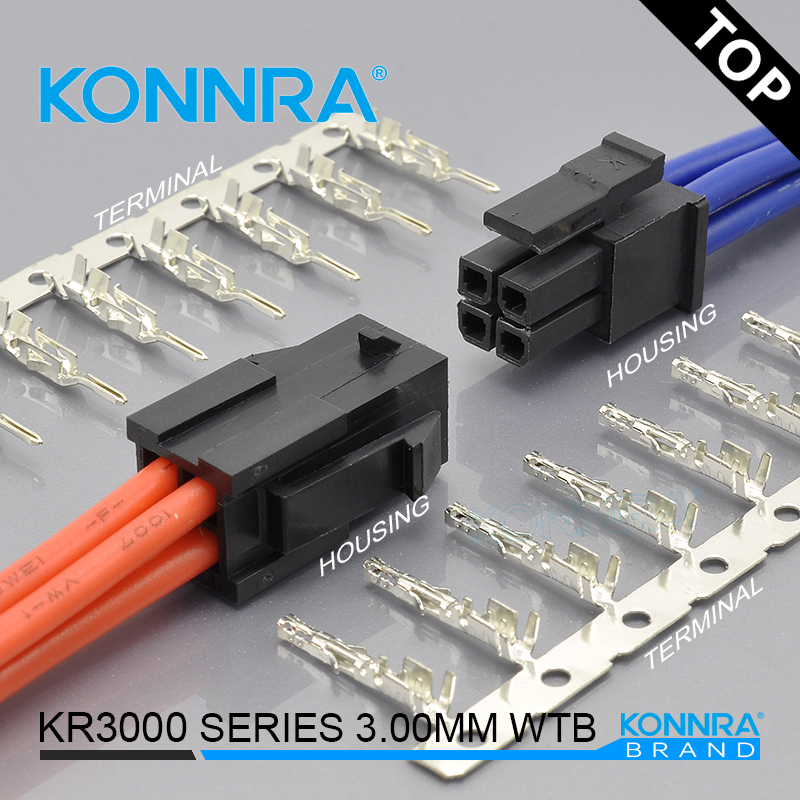 东莞康瑞 仿MOLEX53398-05插拔式接线端子 康瑞KR3.0mm双排带翅镀锡端子