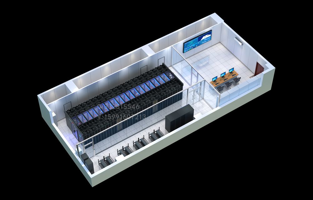 机房动环一体化效果图制作，素材丰富，当天出图
