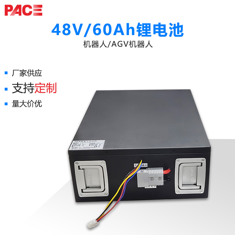 深圳沛城48V智能轮式巡检安防物流搬运商用机器人锂电池