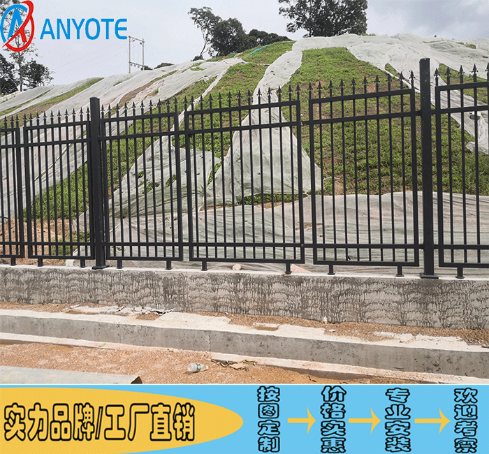 公园氟碳漆金属栏杆 佛山墓园隔离护栏 学校锌钢护栏定做