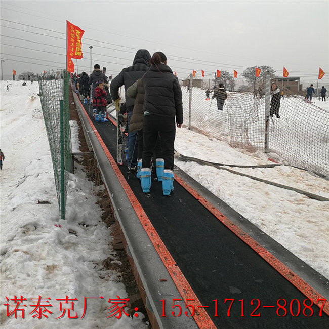 景区智能云梯魔毯上下双向运行 雪地魔毯结构简单安装方便