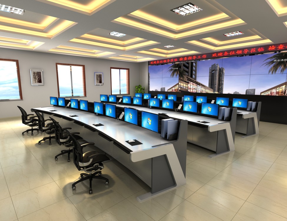 厂家供应 指挥中心调度安防监控台 操作台电脑中控桌子可定