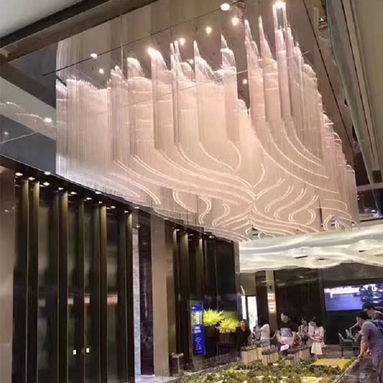 中空大厅异形造型吊灯 创意艺术装饰灯具 酒店工程水晶灯定制