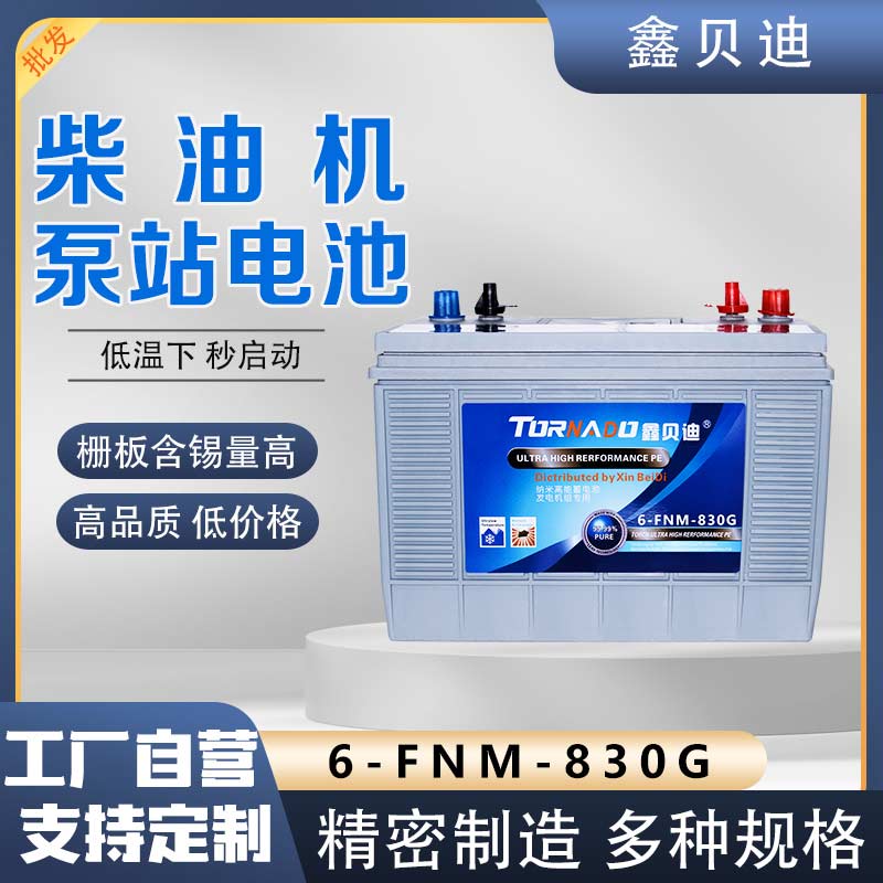 鑫贝迪柴油发电机蓄电瓶发电机起动用蓄电池6-FNM-830G