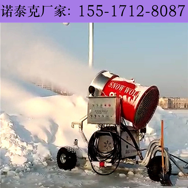 小区自购人工造雪机营造雪景 智能化造雪机适宜温度顺利工作