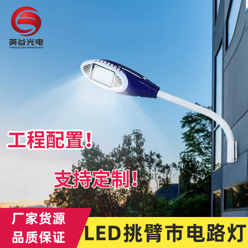 挑臂1米LED路灯吸墙壁电线杆新农村道路防水户外路灯支持定制