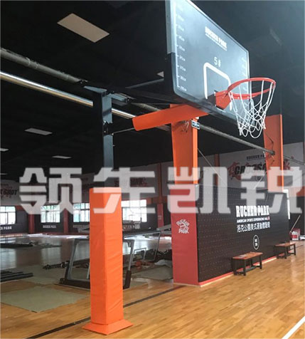 领先凯锐单臂固定式篮球架 高强度安全玻璃篮板；