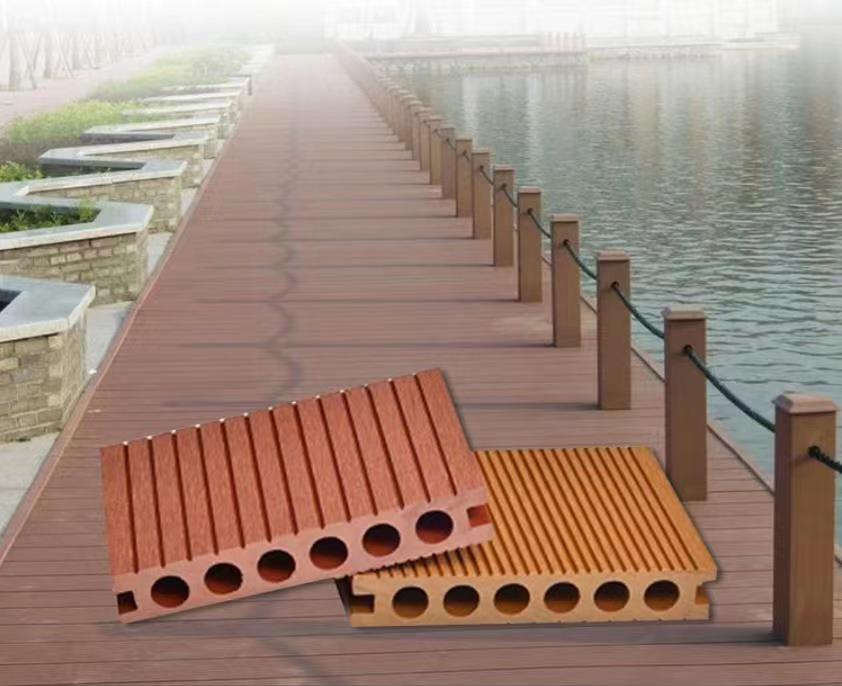 圆孔防潮木塑地板 桥面塑木铺装地板