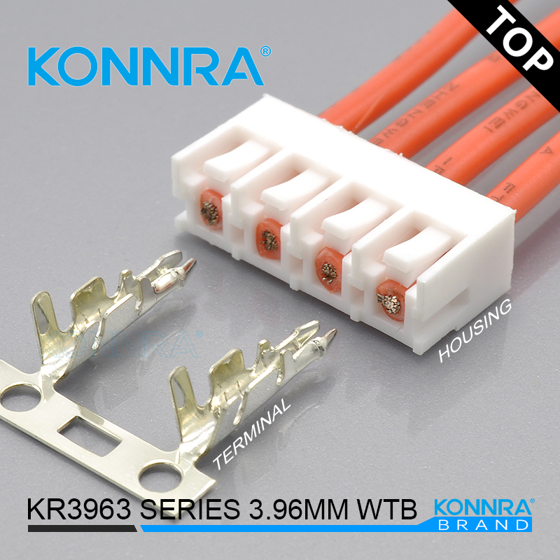 KONNRA康瑞 3.96mm间距连接器 KR立贴胶壳一体机用电子线仿JST VHR-3N连接件