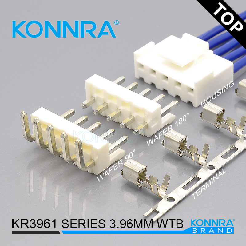 KONNRA康瑞 JST VH3.96mm间距连接器 KR3961单排2P-16P带锁扣连接器