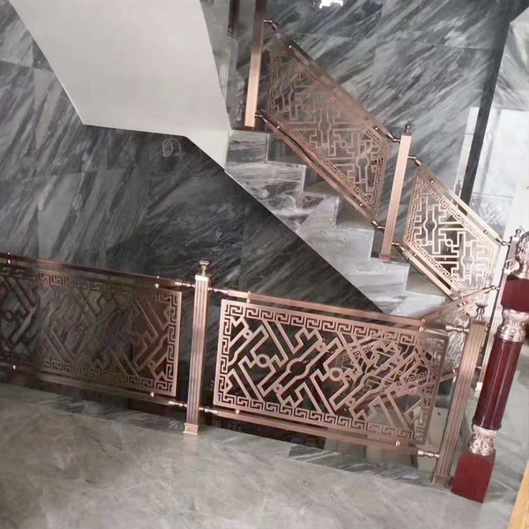青島 酒店銅樓梯鑲花浮雕護欄 率領時尚潮流