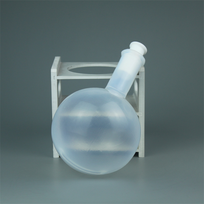 单颈烧瓶耐高温PFA圆底反应瓶透明烧瓶500ml