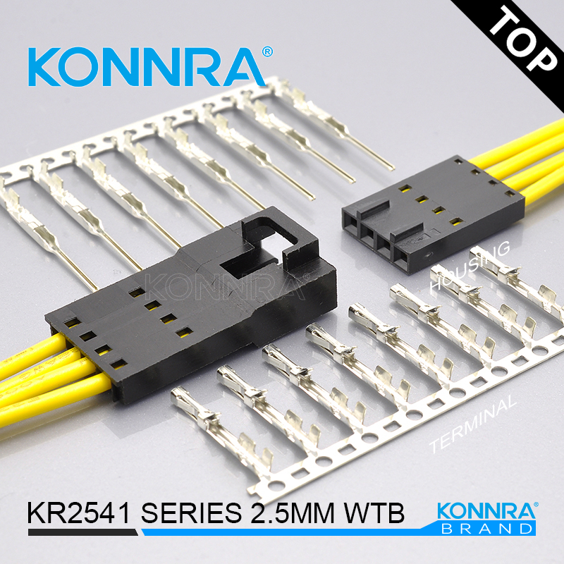 康瑞电子KR2541单排180度针座连接件仿莫仕Molex 502578-0600带扣连接器2.54mm间距