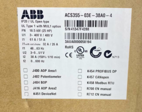 acs355-03e-38a0-4 ABB驱动器