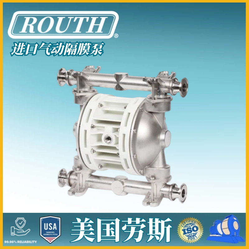 进口气动隔膜泵 氟塑料 24v bqg 增压 双向 回流 电动 25 美国劳斯ROUTH