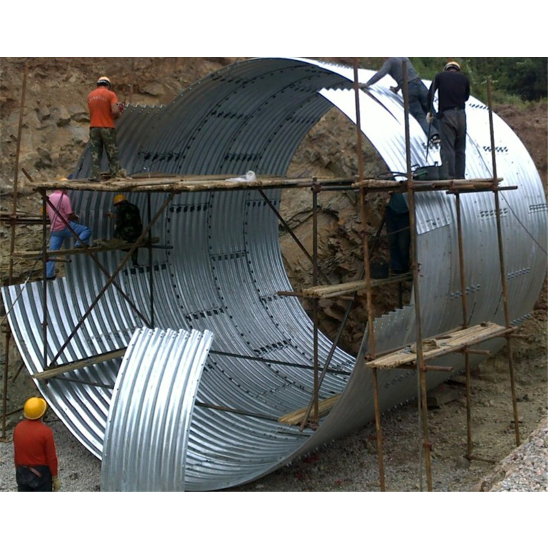 金属波纹涵管拼接镀锌波纹涵管安装