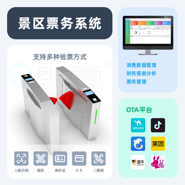 济南景区鲁码通扫码核销门禁通道闸在线报表分析管理系统安装