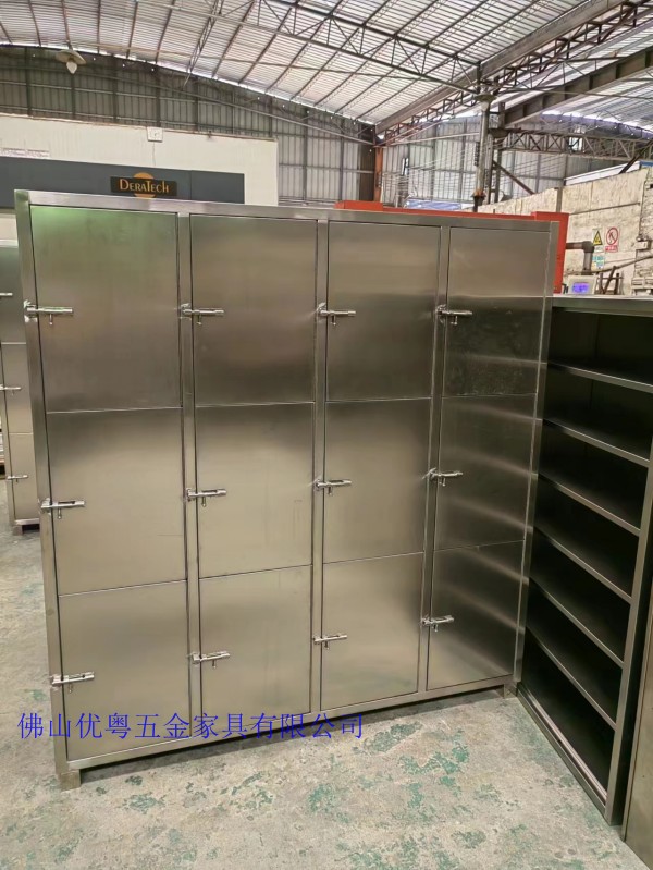 顺德不锈钢储物柜不锈钢书柜定做密集柜不锈钢通门对开柜
