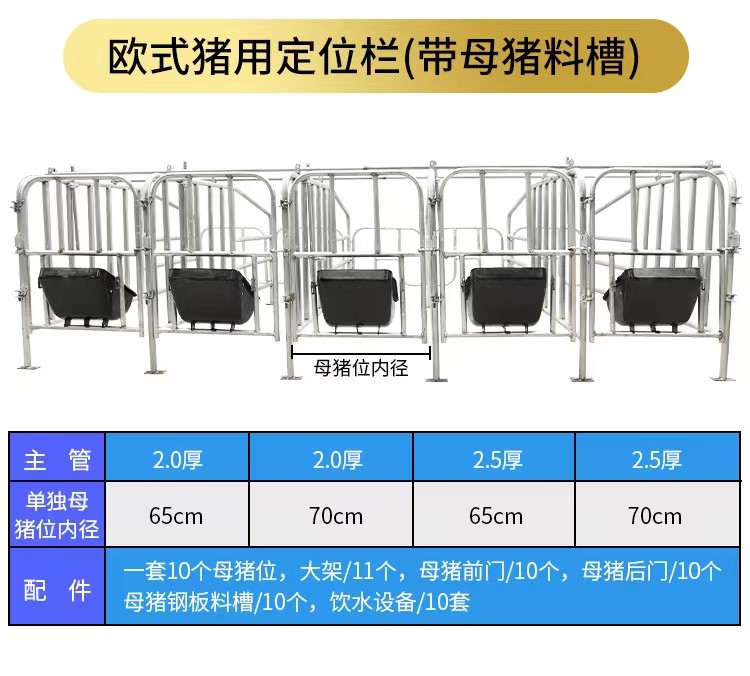 养殖场猪场母猪定位栏的安装方法和日常维护