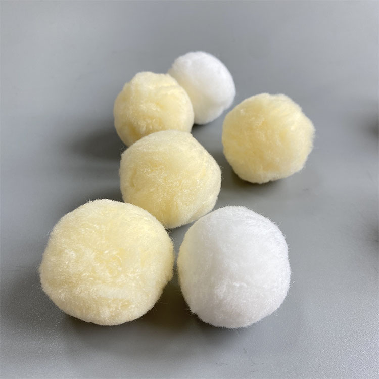 污水处理填料35mm纤维球白色球形填料改性纤维球生产厂家现货