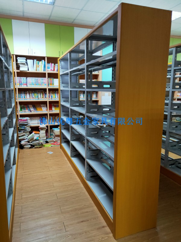 汕头钢木结合书架密集架书架拆装带门转角格柜厂家