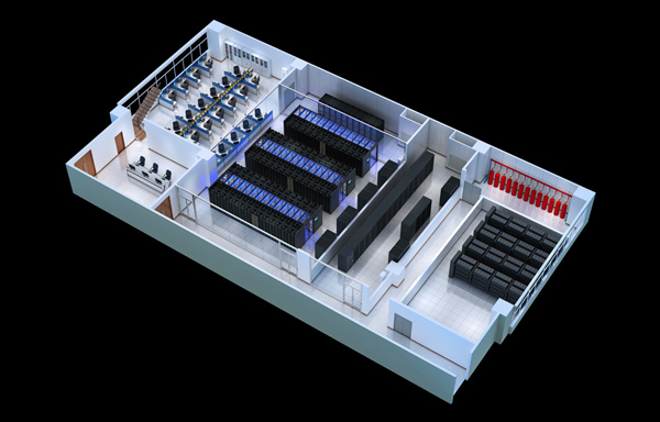 宁波某技术学院测试机房效果图制作|屏蔽机房全景图