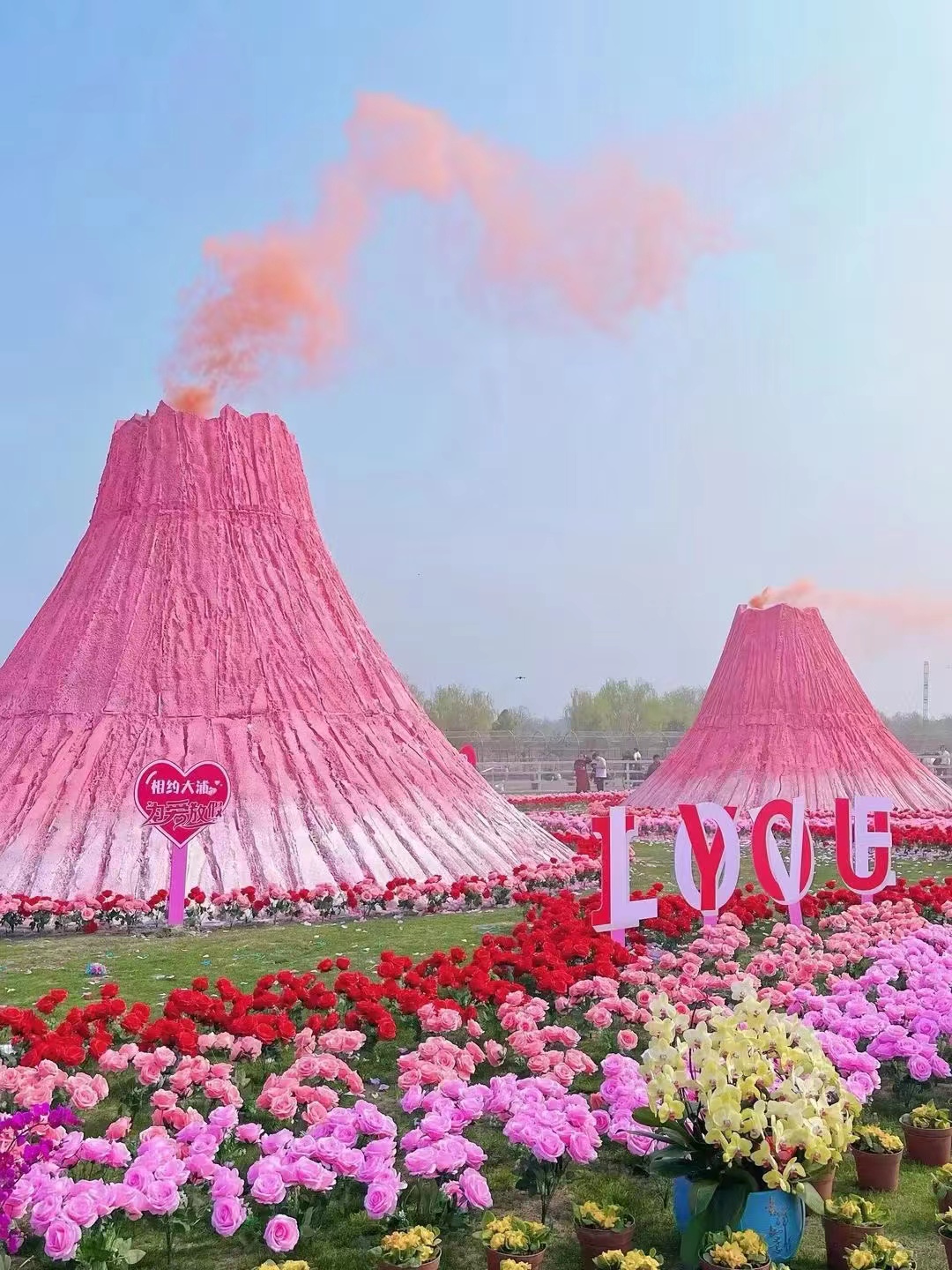 广西河源粉色火山展出租网红粉色火山出租厂家