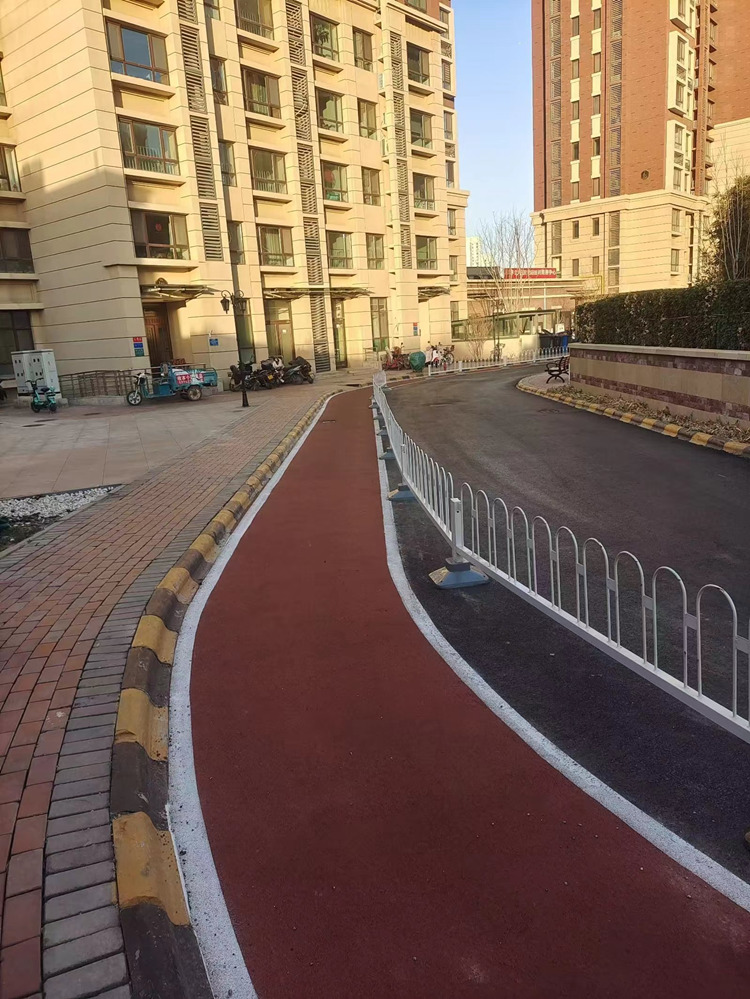 天津北辰区沥青改色 黑色沥青路面彩化改色 市政便道 颜色可选