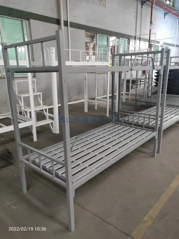 广州学校宿舍用床上下铺高低铁架床批发铁板铁架床厂家